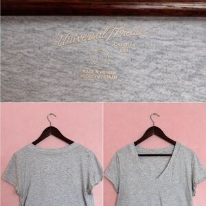 Universal Thread Women's Light Gray V-Neck Tee